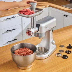 Karaca Multicast Plus Gießen Hackfleisch Mahlen / Wurst Wurst / Kibbeh / Cookie Apparat Teig Kneten Maschine Silber 5Lt