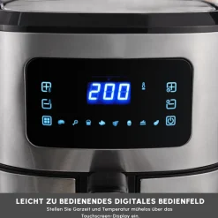 Karaca Multifry Inox XXL 7 Liter Airfryer mit digitalem Glasfenster