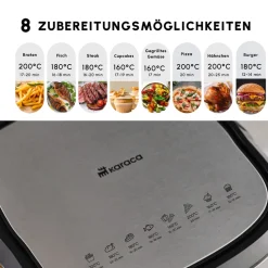 Karaca Multifry Inox XXL 7 Liter Airfryer mit digitalem Glasfenster