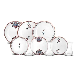 Karaca Nakkaş Dessert-Set für 6 Personen, 18 teilig