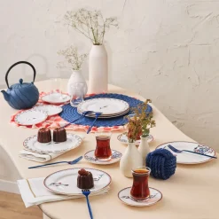 Karaca Nakkaş Dessert-Set für 6 Personen, 18 teilig