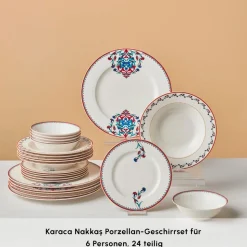 Karaca Nakkaş Porzellan-Geschirrset für 6 Personen, 24 teilig