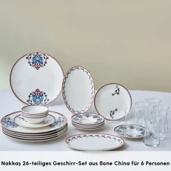 Karaca Nakkaş 26-teiliges 6-Personen Frühstücksset