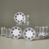 Karaca Nakkas 12-teiliges Türkisches Teeset aus Bone China für 6 Personen, 130 ml, Rot