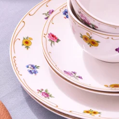 Karaca Natty 6 Personen Frühstücksset und Servierschalen, 26 Teilig, New Generation Bone