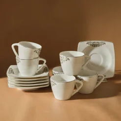 Karaca Nazende 12 teiliges Mochatassen-Espressotassen aus Porzellan für 6 Personen