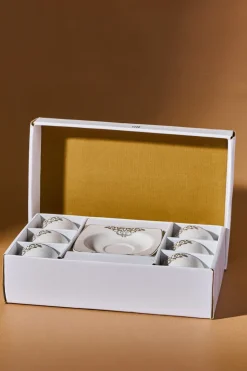 Karaca Nazende 12 teiliges Mochatassen-Espressotassen aus Porzellan für 6 Personen