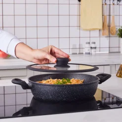 Karaca Nebula, Granit 7-teiliges Kochgeschirr-Set, Induktion, Schwarz