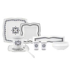 Karaca New Blau 32 Teil 6 Person Porzellan Frühstück/Service Set