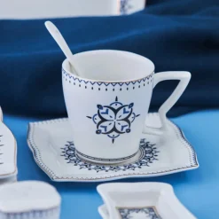 Karaca New Blau 32 Teil 6 Person Porzellan Frühstück/Service Set