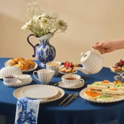 Karaca New Daisy Müsli-/Suppenschale aus Steinzeug mit Reaktivglasur, 15,5 cm, Weiß