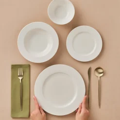 Karaca New Dome Tafelservice für 6 Personen, 24-teilig, Weiß