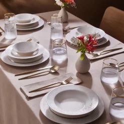 Karaca New Dome Tafelservice für 6 Personen, 24-teilig, Weiß