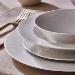 Karaca New Dome Tafelservice für 6 Personen, 24-teilig, Weiß