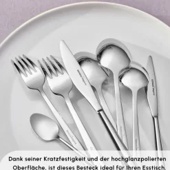 Karaca New Flow 84-teiliges Besteckset für 12 Personen Elegance Mit Box