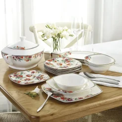 Karaca New Martina Pink 60-teiliges Geschirrset für 12 Personen