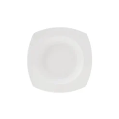 Karaca New Suha Creme 60-teiliges Porzellan Geschirr Set Quadratisch für 12 Personen