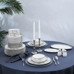 Karaca Noir 56-teiliges Geschirrset für 12 Personen