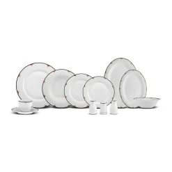 Karaca Nora 12 Personen Geschirrset, 74 Teilig, New Generation Bone