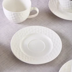 Karaca Nora Embossed Teetassen-Set für 6 Personen, 220 ml