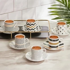 Karaca Nossa 12 Teiliges für 6 Personen Mochatassen-Espressotassen Set