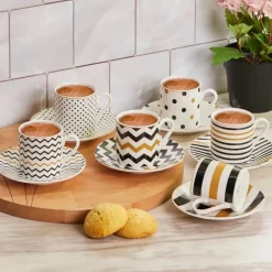 Karaca Nossa 12 Teiliges für 6 Personen Mochatassen-Espressotassen Set