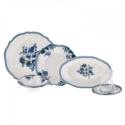 Karaca Nostalgia für 6 Personen Frühstücksset und Servierschalen, 26 Teilig