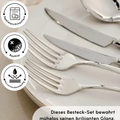 Karaca Novara Elegance Besteckset für 12 Personen, 84 Teilig