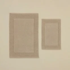 Karaca Odetta Badematten-Set, 60x90 cm + 40x60 cm, Ecru