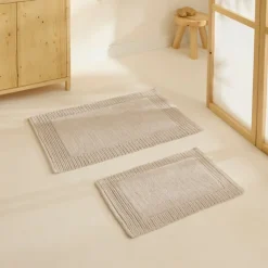 Karaca Odetta Badematten-Set, 60x90 cm + 40x60 cm, Ecru