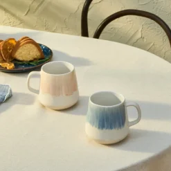 Karaca Okeanos 2-teiliges Steinzeug-Becher-Set, 400ml, Mehrfarbig