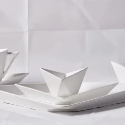 Karaca Origami für 6 Personen Quadrat Frühstücksset und Servierschalen, 26 Teilig, Porzellan