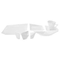 Karaca Origami für 6 Personen Quadrat Frühstücksset und Servierschalen, 26 Teilig, Porzellan