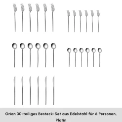 Karaca Orion Platin 30-teiliges Besteckset für 6 Personen