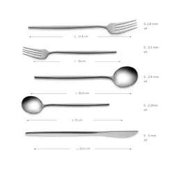 Karaca Orion Platin 30-teiliges Besteckset für 6 Personen