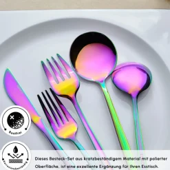 Karaca Orion Rainbow 12-Personen 60-Teiliges Besteckset