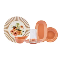 Karaca Pajaro 26-teiliges Frühstücksset und Servierschalen für 6 Personen