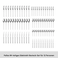 Karaca Pallas Elegance 12-Personen 84-Teiliges Besteckset