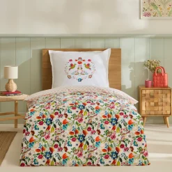 Karaca Parlin Renforcé Bettwäsche-Set, Einzelbett, Fuchsia