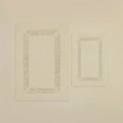 Karaca Pauline Badvorleger-Set, 60 × 90 cm + 40 × 60 cm, Offwhite