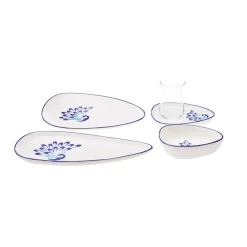 Karaca Peacock 24-teiliges Frühstücksset und Servierschalen für 6 Personen