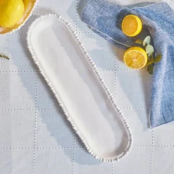 Karaca Perla, Melamin Servierplatte in Bootsform, 44cm, Weiß