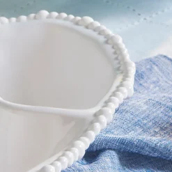 Karaca Perla Melamin Snackschale mit Fächern Oval 33 cm Weiß