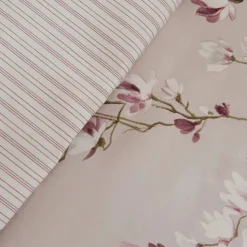 Karaca Pesla Bettwäsche-Set aus 100 % Baumwoll-Satin, Doppelbett, Rosa