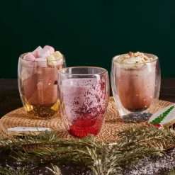 Karaca Pia Rot Glitter Wasserglas 350 ml