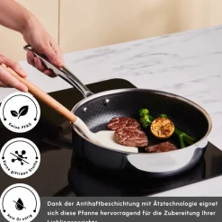 Karaca 3Ply Edelstahl Sparkle 7-teiliges Antihaft-Induktions-Kochgeschirr-Set, Silber