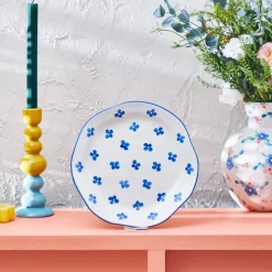 Karaca Primavera Essteller mit Blaue Blumen