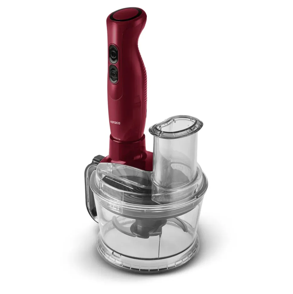 Karaca Pro-Multimax 6 in 1 Mehrzweck-Küchenmaschine, Rot, 2000W