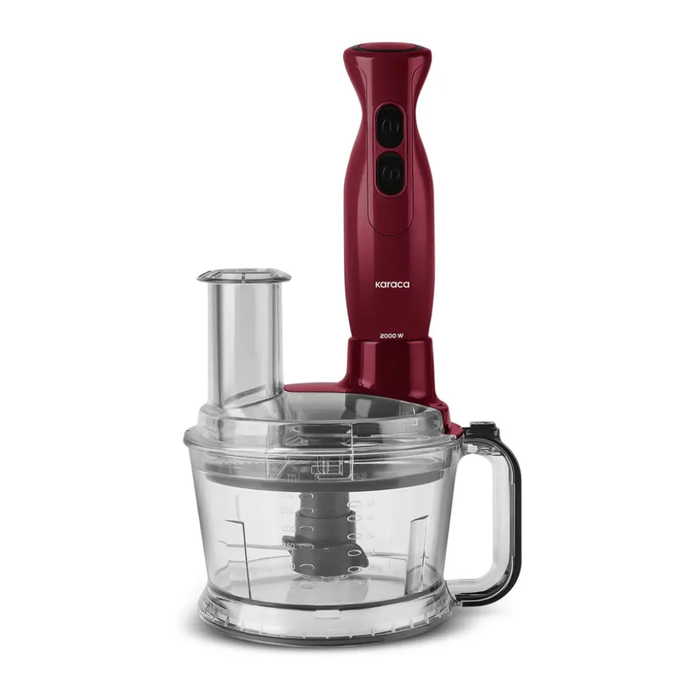Karaca Pro-Multimax 6 in 1 Mehrzweck-Küchenmaschine, Rot, 2000W