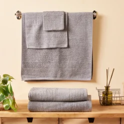 Karaca Rachel Supreme Badetuch, Hellgrau, 100x150 cm